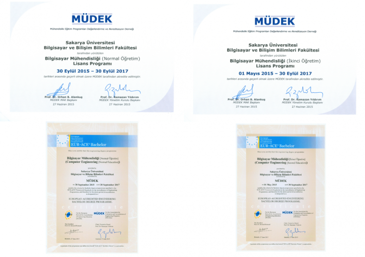 MÜDEK Akreditasyon Sertifikası ve EUR-ACE Etiketi